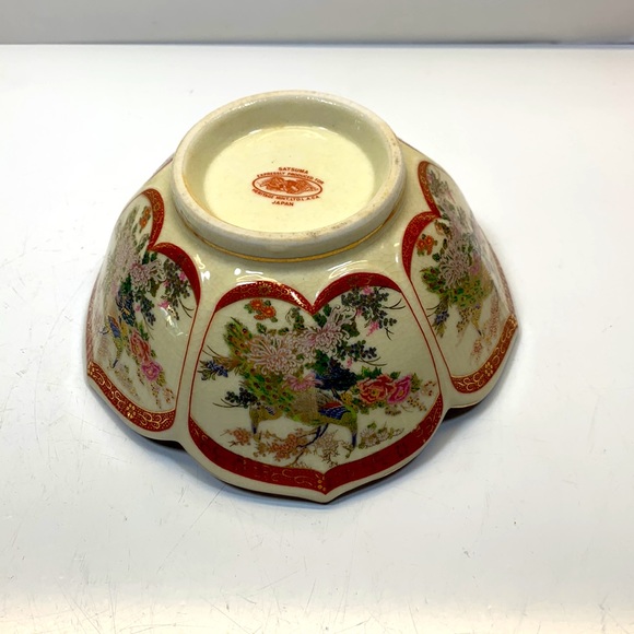 Satsuma peacock lotus bowl Heritage Mint Japan Vintage - Picture 6 of 8